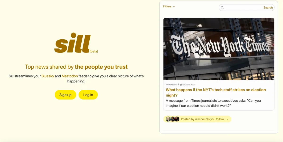 Sill - ứng dụng tổng hợp liên kết tốt nhất cho Bluesky và Mastodon? - techlade