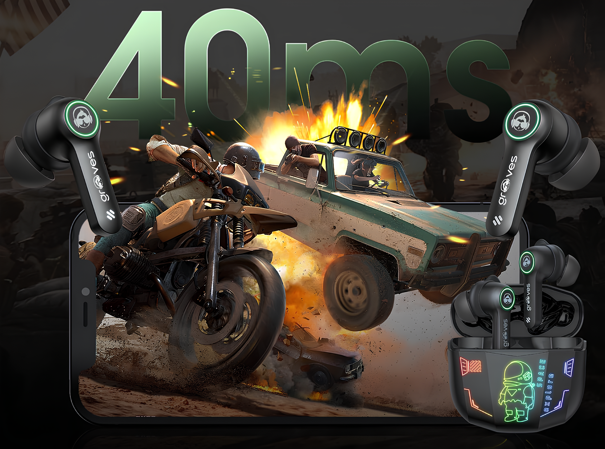 Tai nghe Grooves Fort: Phong cách gaming với RGB, chống ồn ANC 45dB - Techlade