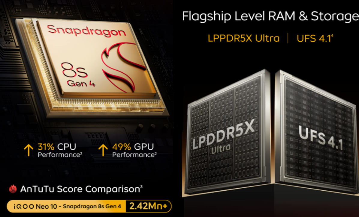 iQOO Neo 10 chính thức hé lộ 'nội thất': Pin 'trâu' 7.000mAh, sạc siêu tốc 120W, tần số quét 144Hz - techlade