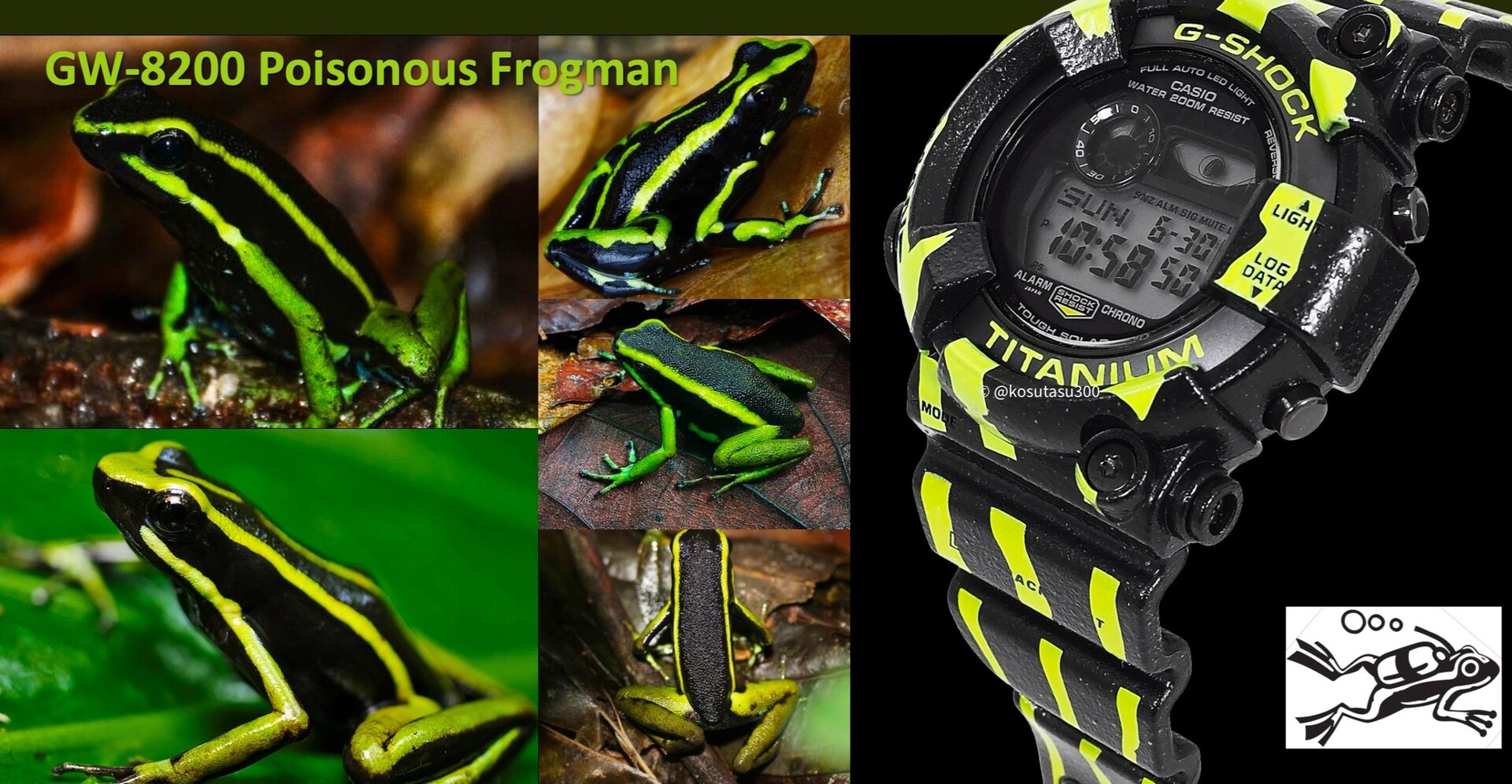 Casio Frogman GW-8200TPF "Poison Dart": Đồng hồ lặn "độc lạ" như ếch phi tiêu - Techlade