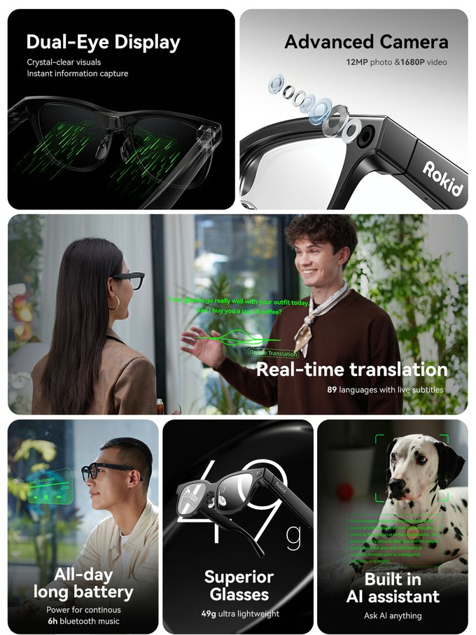 Rokid Glasses ra mắt toàn cầu: Kính thông minh AR có màn hình Micro-LED - Techlade 