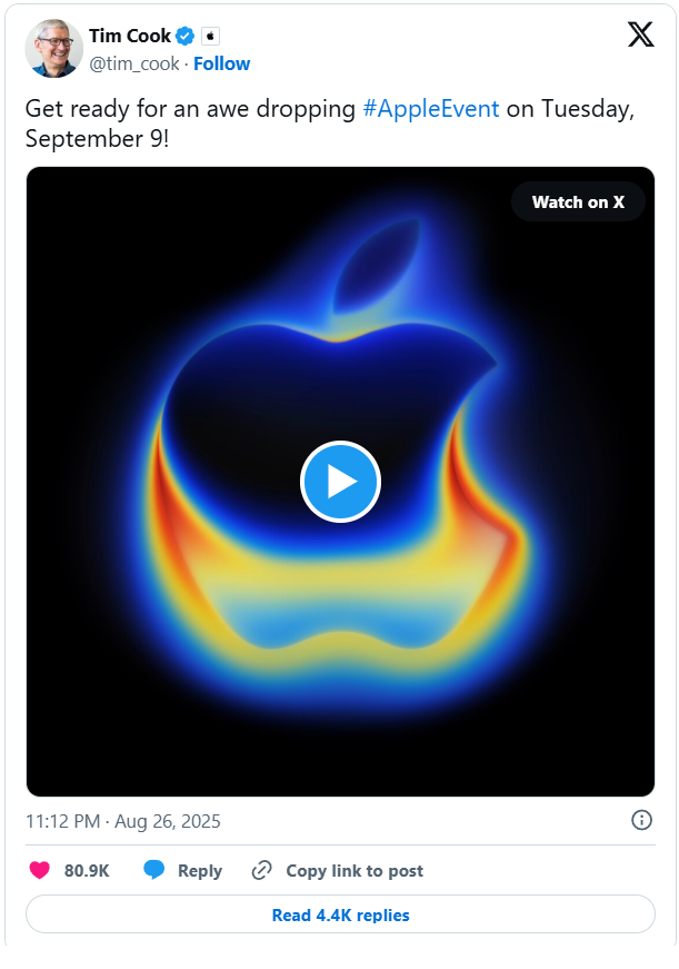 Apple công bố sự kiện ra mắt iPhone 17 - Techlade