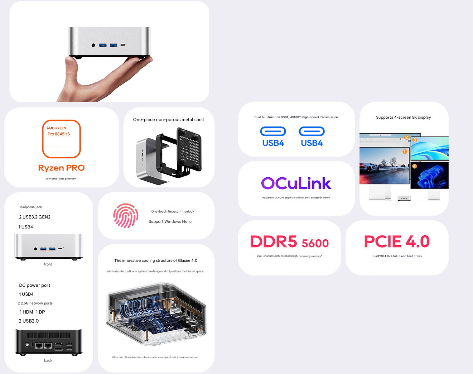 Aoostar MACO ra mắt tại Trung Quốc: Mini PC AMD Ryzen 7 Pro, 2 cổng USB4, tản nhiệt buồng hơi - Techlade