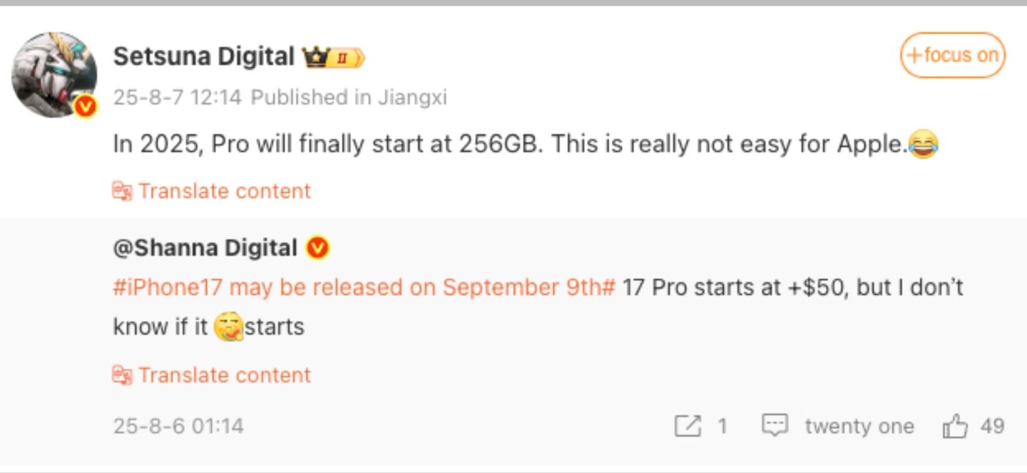 iPhone 17 Pro được đồn đoán tăng giá 50 USD, nhưng nâng cấp bộ nhớ trong lên 256GB - Techlade