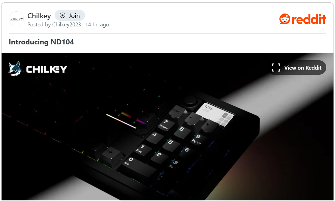 Chilkey ra mắt ND104: Bàn phím cơ full-size có màn hình máy tính tích hợp - Techlade