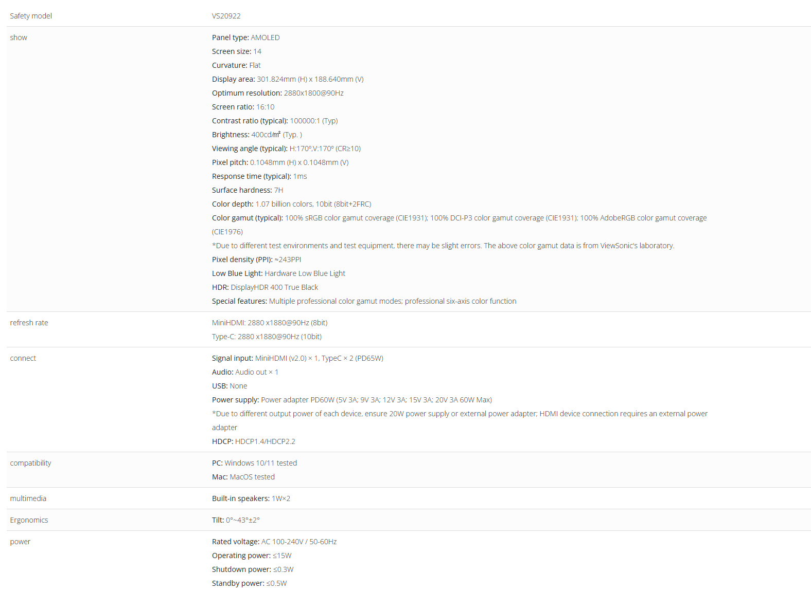 ViewSonic VX14P1-3K-OLED ra mắt: Màn hình di động 14 inch 2.8K OLED, tần số quét 90Hz - Techlade