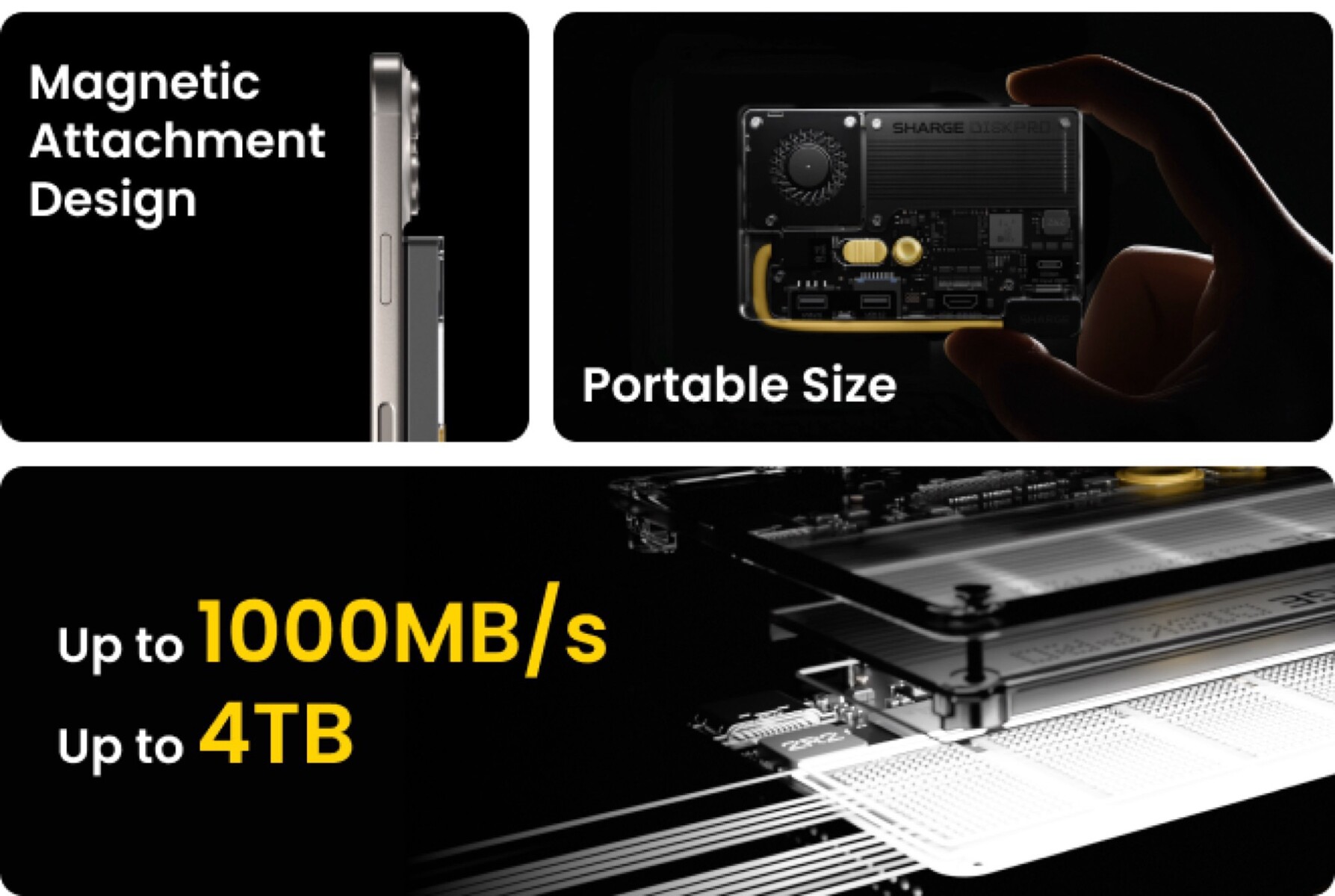 Sharge chính thức ra mắt Disk Pro: SSD di động có nam châm, tích hợp docking station và quạt tản nhiệt - Techlade