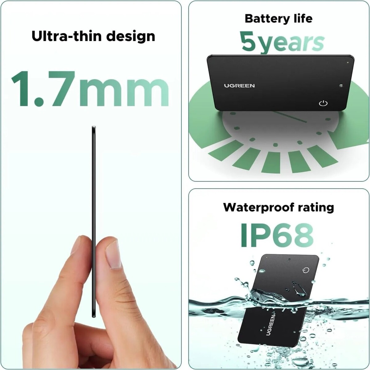 Ugreen FineTrack Slim Smart G ra mắt: Thẻ theo dõi Bluetooth mỏng 1.7mm, pin 5 năm - Techlade