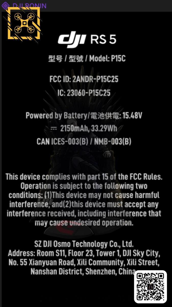 DJI RS 5 lộ diện: Gimbal camera thế hệ thứ 5 nâng cấp pin lên 33.29 Wh - Techlade